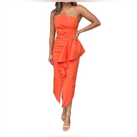 NWT ELLIATT Reception Dress in Orange Size XXS - Picture 1 of 13